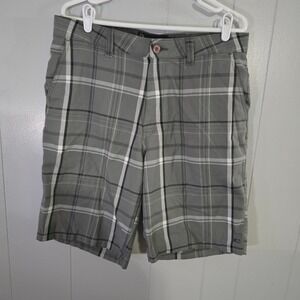 O'Neill Plaid Walk Shorts Mens 34 Grey Checkered Casual Hybrid Summer 4143
